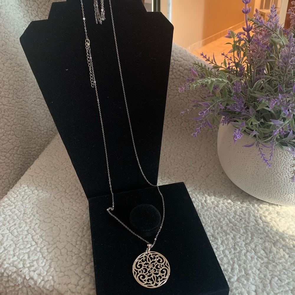 Beautiful New silver long necklace!